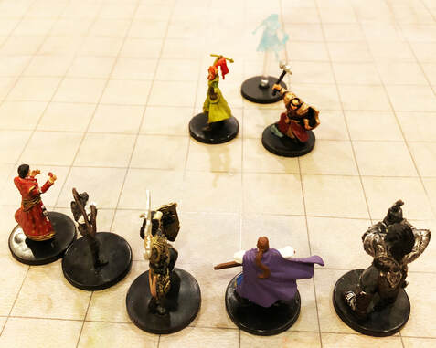 The heroes stand before The United leadership (D&D minis)
