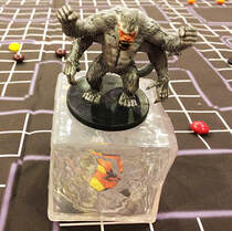 Kong captured by a gelatinous cube (D&D minis)