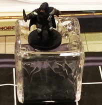 Dimva captured by a gelatinous cube (D&D minis)