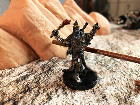 Von Bose using a distraction to get away. (D&D minis)