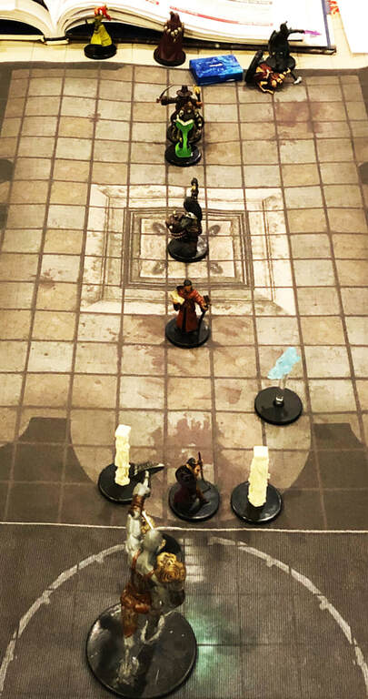 The party tries to escape the final room of the temple.